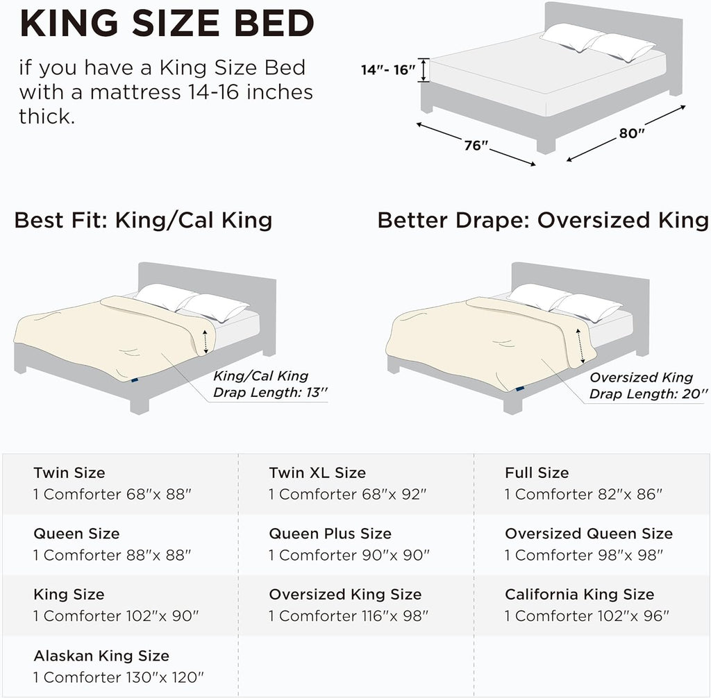 Comforter Duvet Insert - Quilted Comforters, All Season Duvet, GentleSoft Down Alternative Bedding Blanket