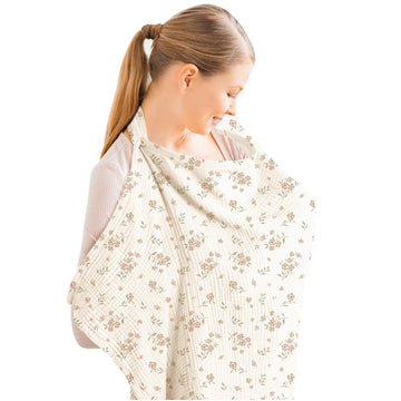 Muslin Nursing Cover Up for Breastfeeding with Rigid Hoop