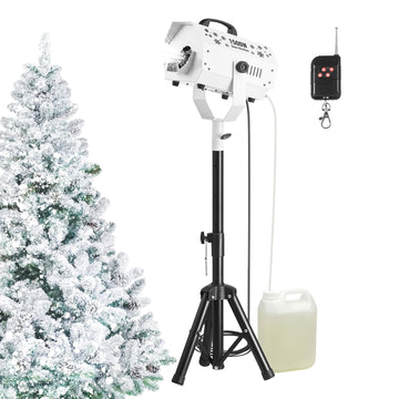 Snow Machine, 1500W Snow Maker Machine with Height Adjustable Stand and Wireless Remote Control, High Output Portable