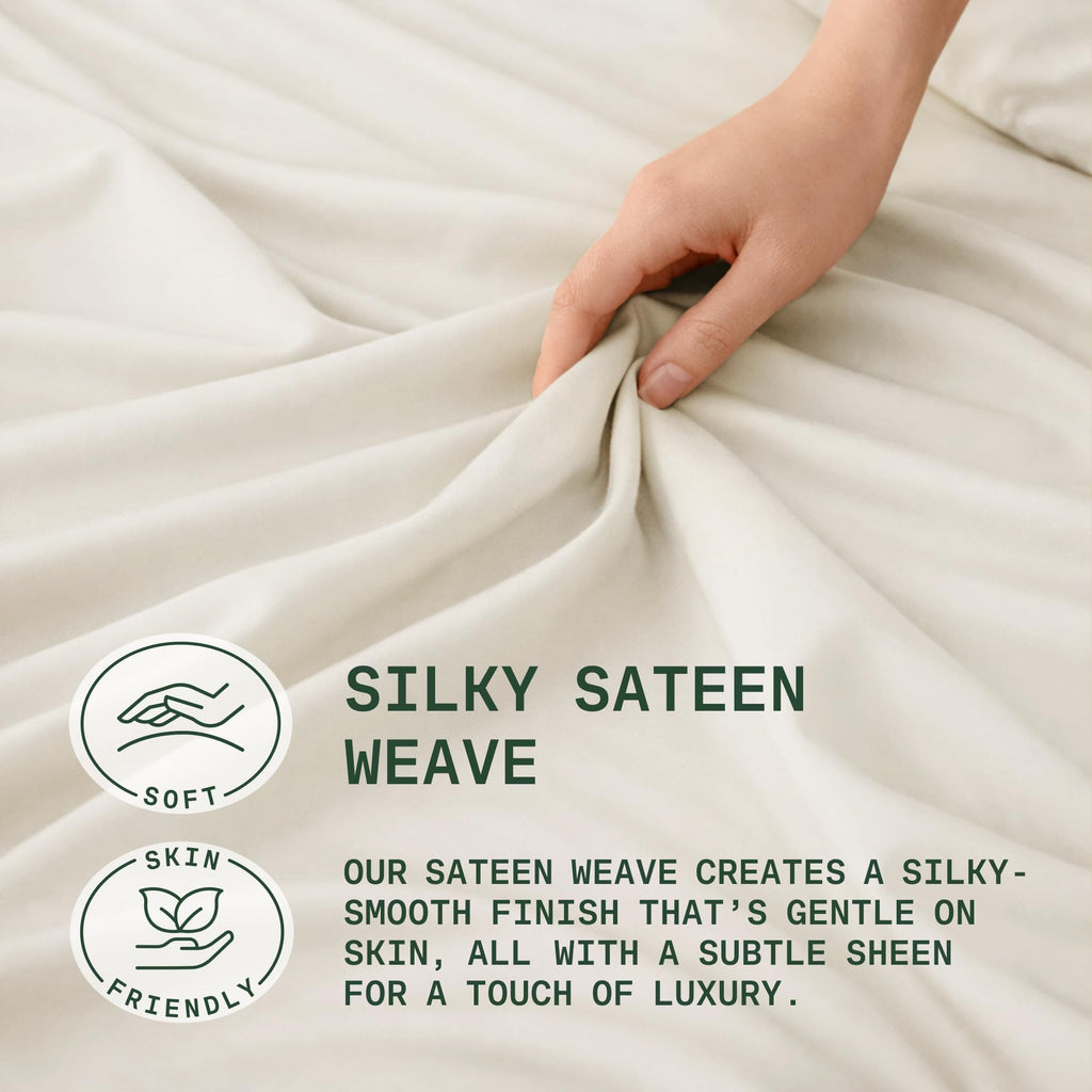 Sheets Set King Size - Silky Soft & Cooling - Light Beige