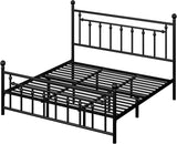 14 Inch King Metal Platform Bed Frame with Victorian Vintage Headboard and Footboard/Mattress Foundation/Under Bed