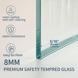 Frameless Shower Door 56-60 in W x 75 in H, Sliding Shower Door with 5/16"(8mm) Clear Tempered Glass Shower Doors