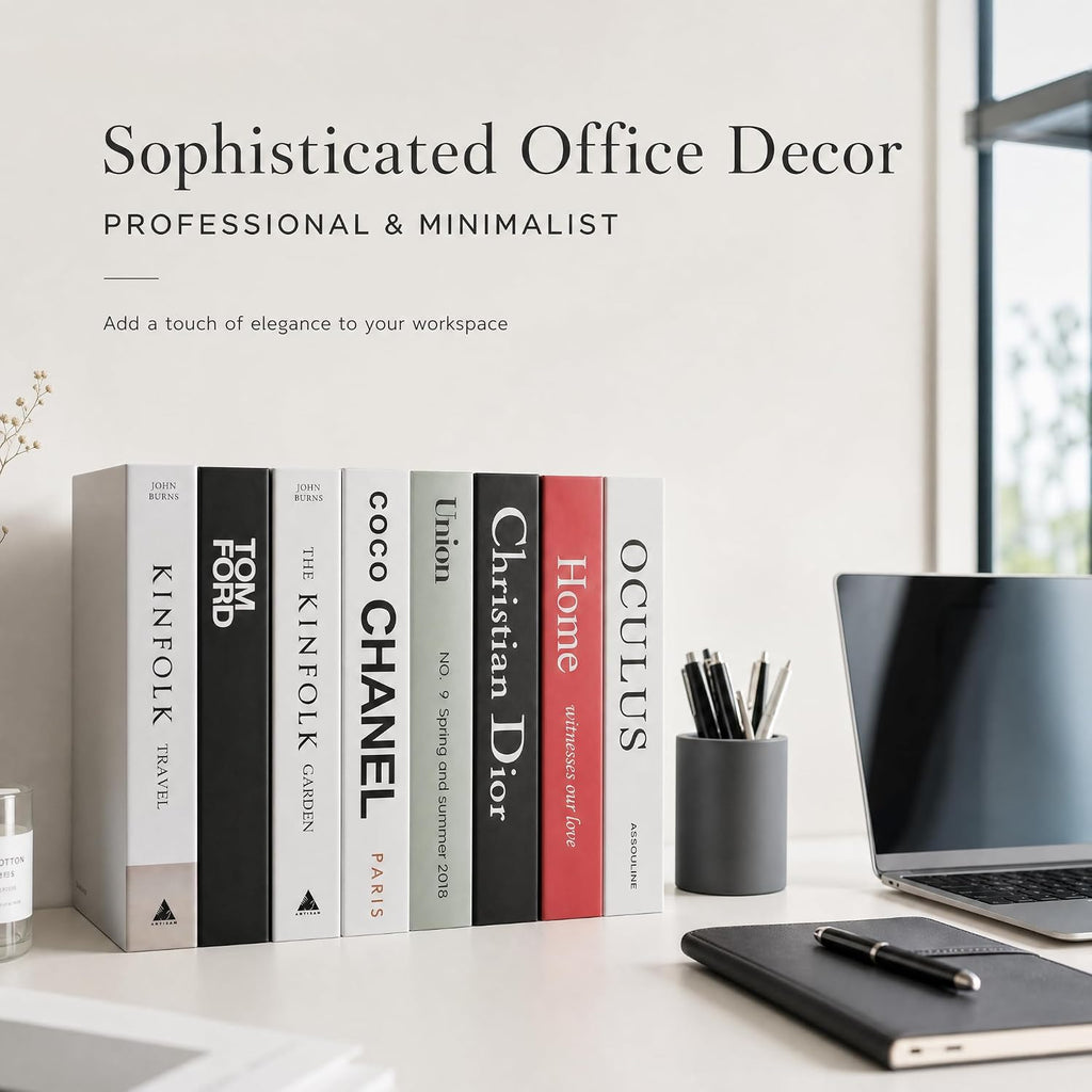 9 Pcs Decorative Books Aesthetic Chic Faux Book Set for Room Décor,Modern Home Decor Coffee Table Decor
