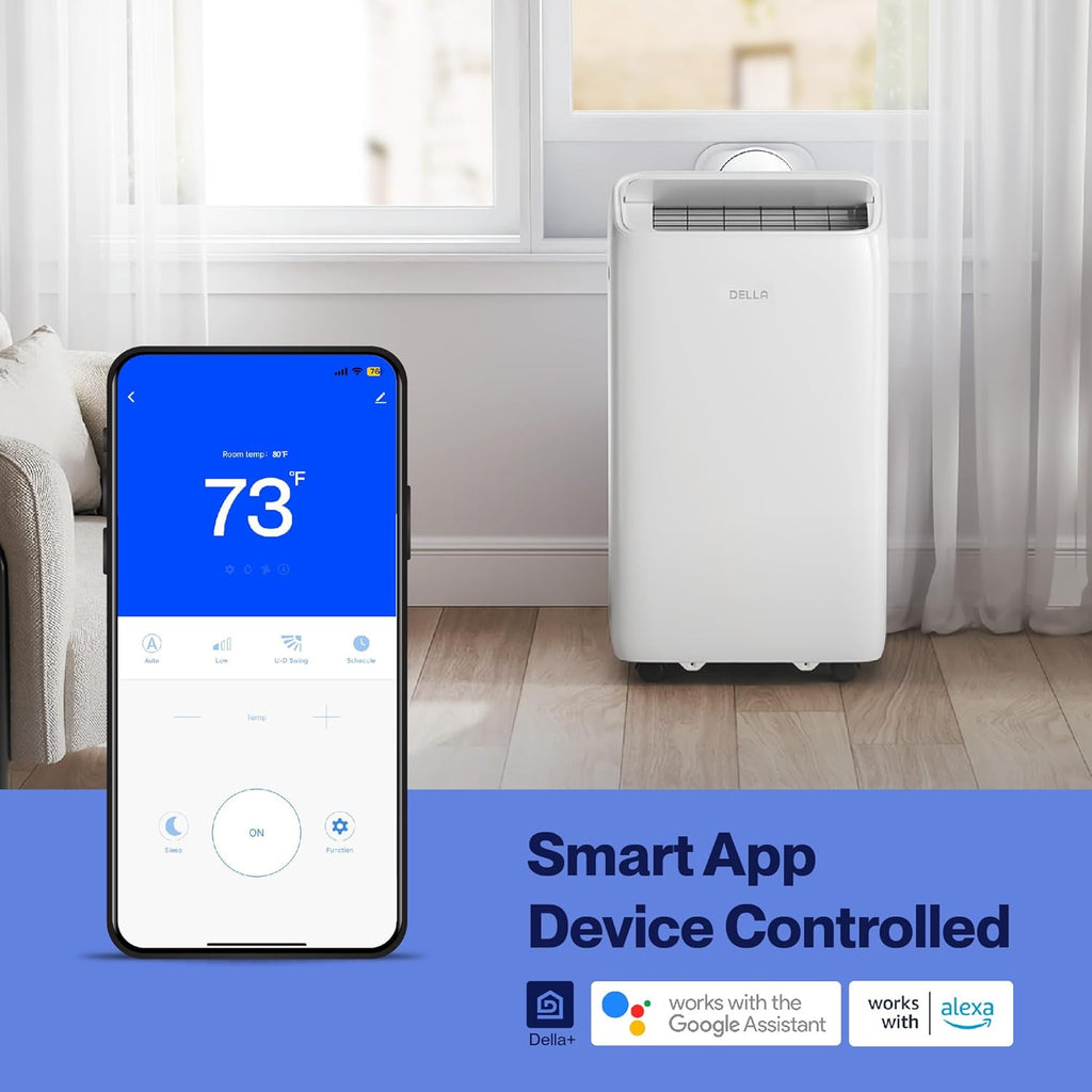 14000 BTU Ultra Quiet Inverter Portable Air Conditioner Works with Alexa Cools Up To 450 Sq. Ft. Smart Wifi Portable
