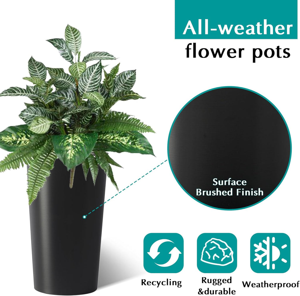Planters for Outdoor Plants, Flower Plant Pots, Garden Bed, Herb Planter - Modern Tall Square Planter Box for Indoor