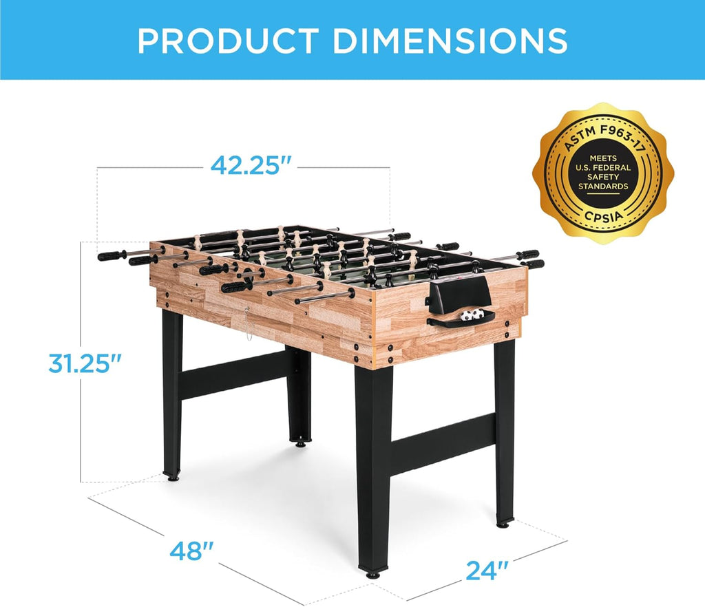 2x4ft Combo Game Table Set for Home, Game Room, Friends & Family w/Hockey, Foosball, Pool, Shuffleboard, Ping Pong