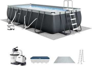 Ultra XTR 18ft x 9ft x 52in Above Ground Swimming Pool Set w/Pump | 26355EH - 1500 GPH Sand Filter Pump, Ladder, Pool