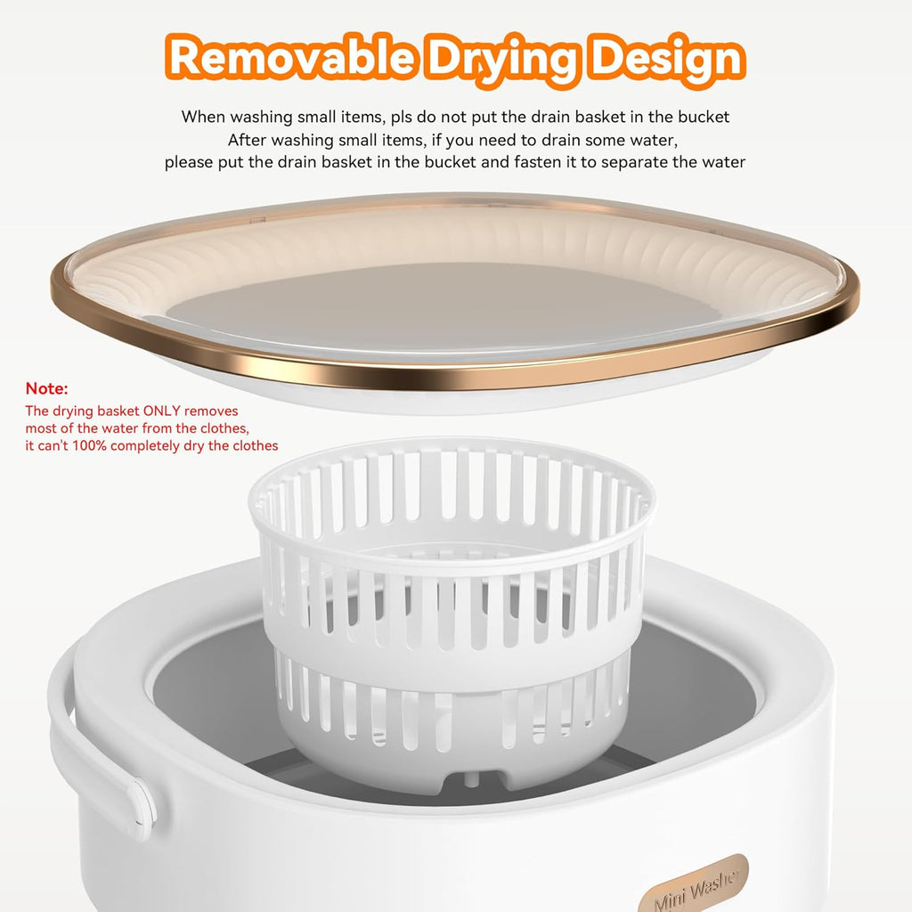 Portable Washing Machine, Folding 20L Mini Washer and Spin-Dryer, 3 Cleaning Modes & Deep Cleaning Small Compact