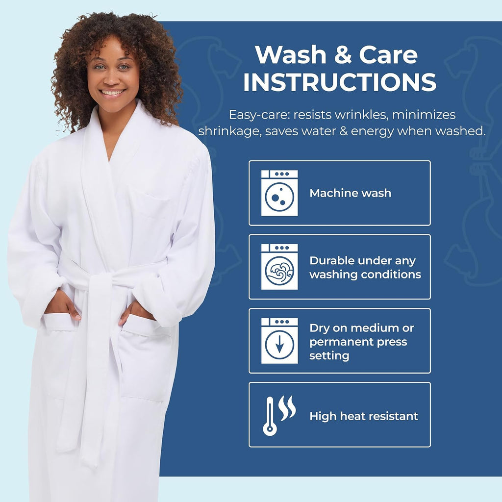 Terry Lined Microfiber Hotel Robe - Luxury Spa Bathrobe