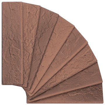 100 Vintage Brown/Red Faux Brick Wall Tiles, 3D Thin Brick Veneers, Fireplace and Fence Wall Panels (14.2 sq ft)