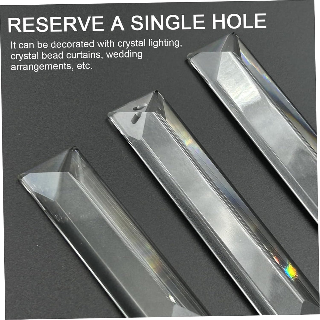Chandelier Replacement Crystals, 3Pcs 3 Inch Single Hole Chandelier Crystals Triangular & Transparent Prisms for