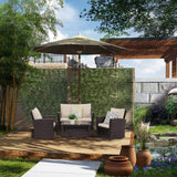 Patio Furniture Sets 4 Piece Rattan Chair Patio Sofas Wicker Sectional Sofa Outdoor Conversation (Brown and Tan) A106-B01F6ILYUA