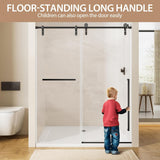 Shower Doors, 44-48" W x 76" H Stainless Steel Sliding Glass Shower Door