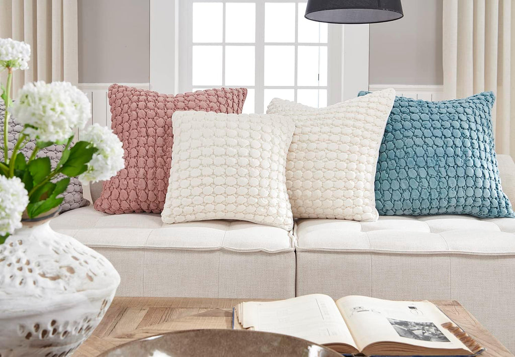 Pillow Covers 24x24 Set of 2 Velvet Euro Shams Decorative Farmhouse Pillowcases Boho Square Cushion Covers Soft