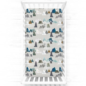 Mountains Baby Boy Crib Sheet Toddler Bed Sheets Soft Breathable Nursery Bedding