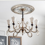 24.4 inch Decorative Ceiling Medallion for light fixtures, Silver and Gold Finish