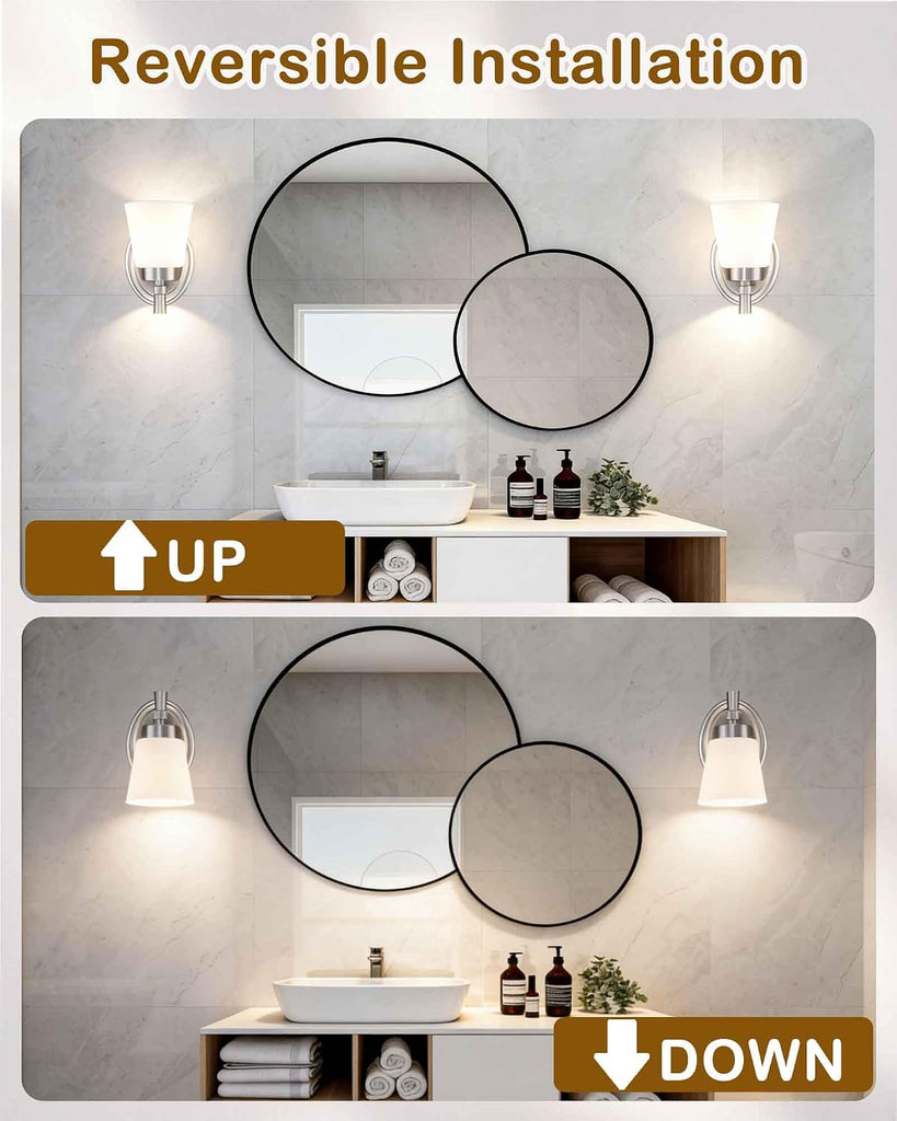 Indoor Wall Sconce, Vanity Light, Rustproof, Brushed Nickel | Wall Light Fixture Over Mirror , Modern Home Decor
