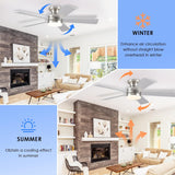 46IN Ceiling Fan with Lights and Remote/APP - Flush Mount Low Profile Ceiling Fan Light with 3CCT Dimmable, 6 Speeds Reversible, Modern Fan Light Fixture for Indoor, Covered Patios, Nickel A101-B0DKDY84QF