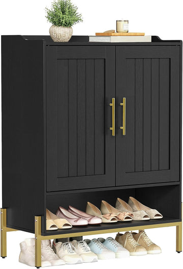 Shoe Cabinet, 5-Tier Shoe Storage Organizer with Doors, Wooden Shoe Cabinet Storage , Freestanding Shoe Rack Cabinet