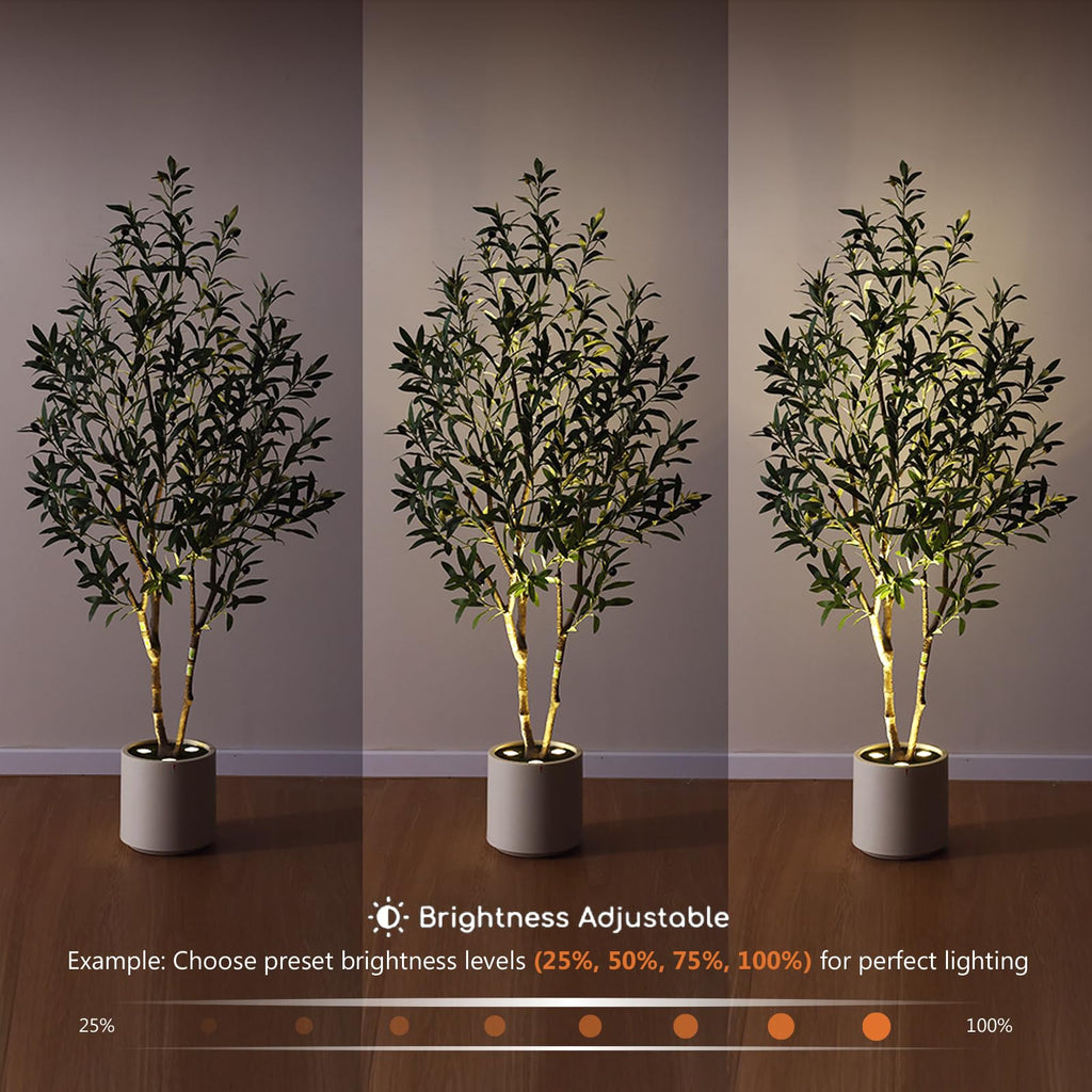5ft Olive Trees Artificial Indoor with Remote LED Spotlights