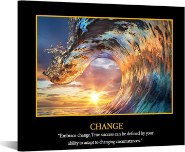 Motivational Self Positive Office Quotes Inspirational Success Teamwork Posters Canvas Prints Amazing Ocean Wave
