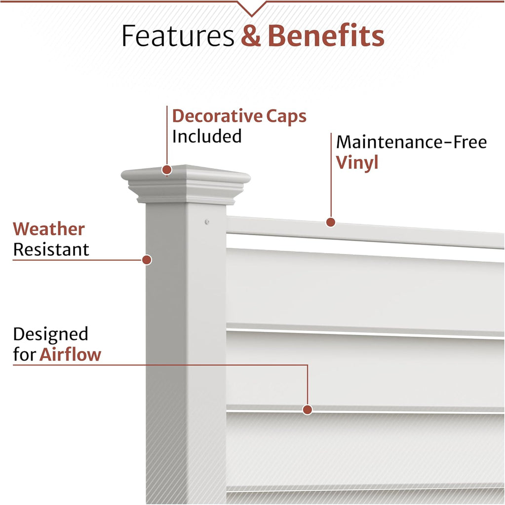 6ft H Outdoor Freestanding 1 Privacy Fence Screen Panel with Planter Box for Deck, Yard, Pool, or , Vinyl Raised