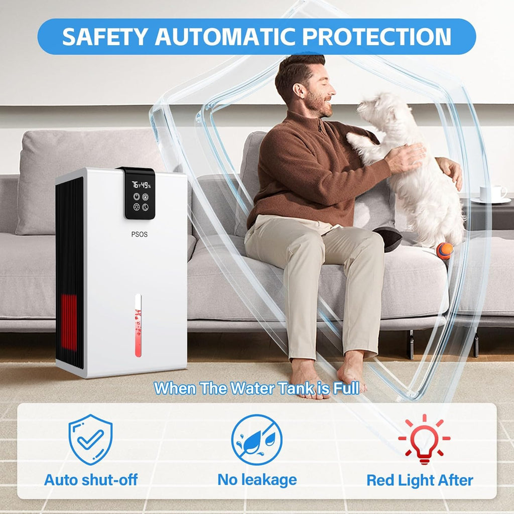 Dehumidifier, 98 OZ Water Tank, Dehumidifiers for Home