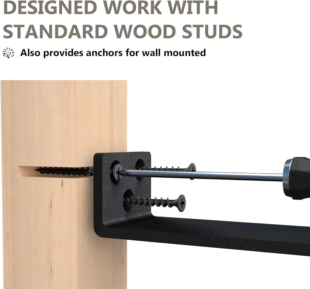 10 Inch Floating Shelf Brackets, Heavy Duty Hidden Bracket for Wall, Mantel, Bookshelves, Black Powder Coated Steel
