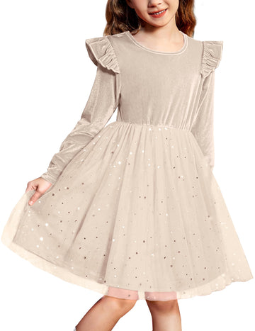Toddler Princess Dresses Fall Winter Velvet Tulle Dress