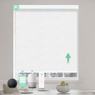Motorized Blinds with Remote, 100% Blackout Smart Roller Shades with Valance, Cordless Electric Blinds, Automatic