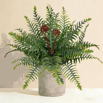Artificial Boston Fern Potted Plants 15'' Fake Greenery Shrubs Plants in Pot Living Room Desk Shelf Inddor and