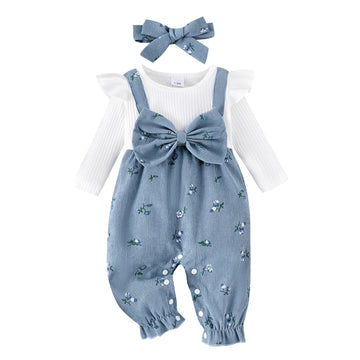 Newborn Baby Girl Winter Clothes Ruffle Ribbed Knit Romper One Piece Long Sleeve Jumpsuit Cute Coming Home Outfit
