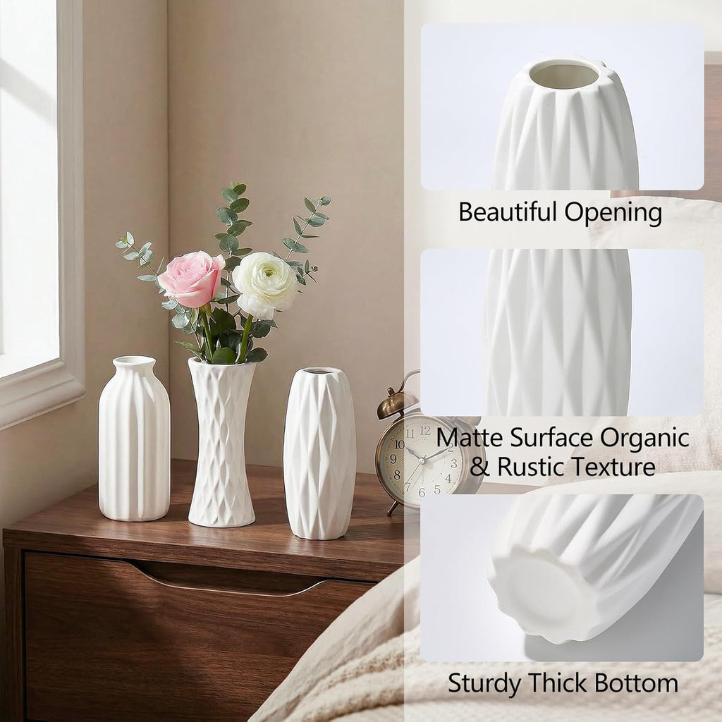 Ceramic Bud Vases Set of 12 - Matte Mini White Jars Bulk | Small White Ceramic Vases for Centerpieces, Wedding Floral
