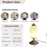 Milk Glass Touch Table Lamp, Elegant Green Jadeite Glass Bedside Desk Lamp 3 Way Dimmable with USB C+A Charging Ports