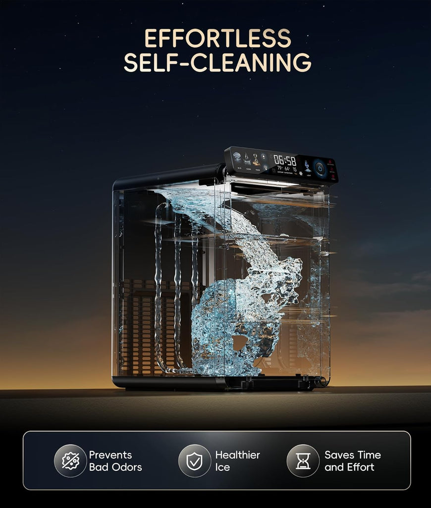 Nugget Ice Maker Countertop, First Full-Color Smart Panel 44 lbs/24H Ice Machine with APP & Voice Control