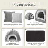 Cat Bed Cave-Cat Beds for Indoor Cats,Kittens and Small Pets,Soft and Warm Cats House Tent Bed,Foldable and Washable