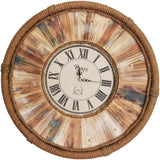 Vintage 24 Inch Wall Clocks,Quartz Silent Non Ticking,Battery Operated,Roman Numeral Style,for Bedroom