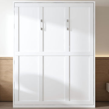 Queen Murphy Bed Chest, Space Saving Folding Cabinet Wall Bed Frame, Foldable Hideaway Cabinets Platform Beds Frames