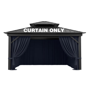 Outdoor Gazebo Curtain Replacement Universal 4-Panel Sidewalls 10' X 13', Outdoor Patio Waterproof Privacy Curtain