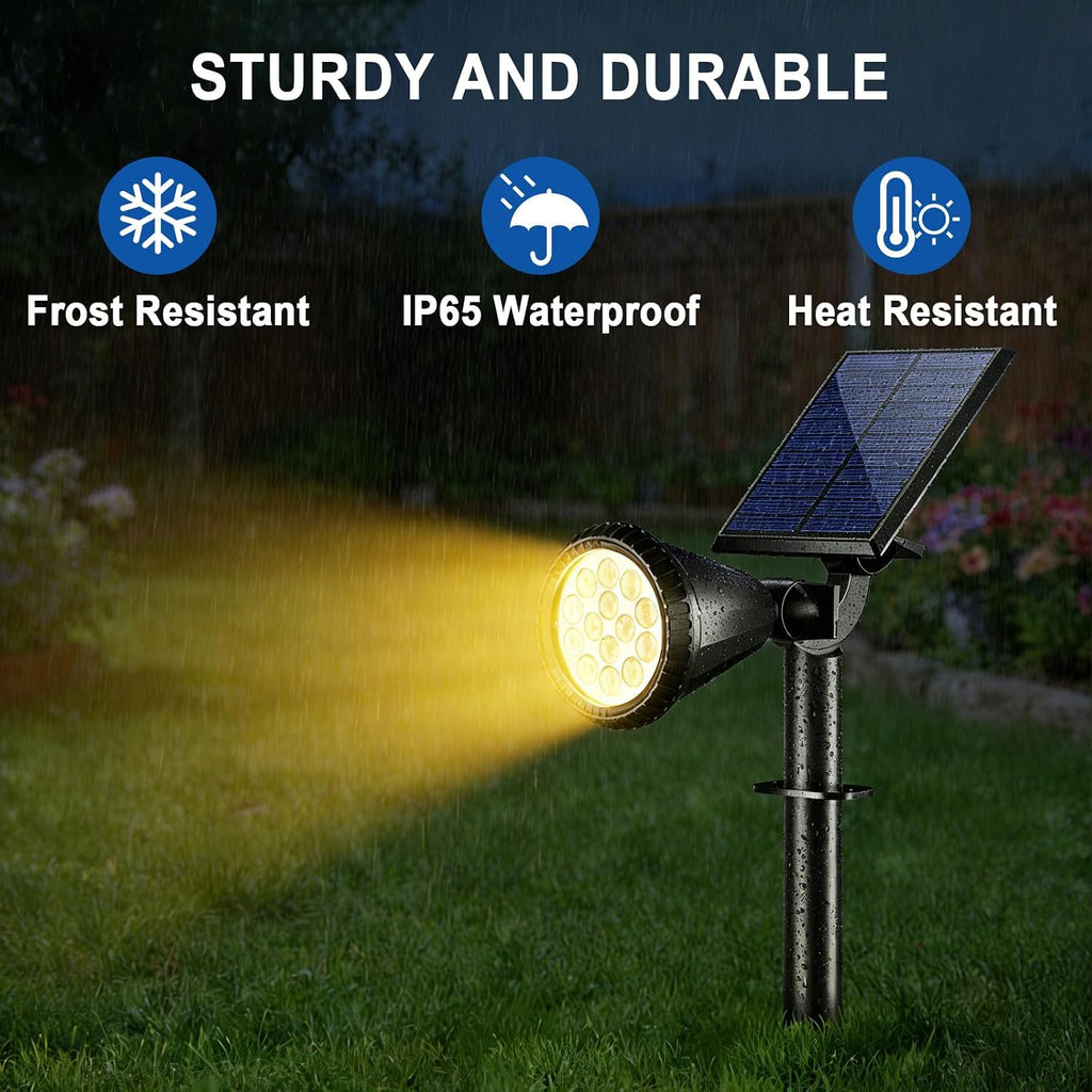 Solar Spot Lights Outdoor, Landscape Yard Flag Spotlights Warm White | Waterproof IP65,10 Pack 4 Lighting Modes Solar
