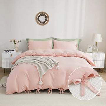 Pink Duvet Cover King, 3 Pieces Duvet Cover Set - Set of 3