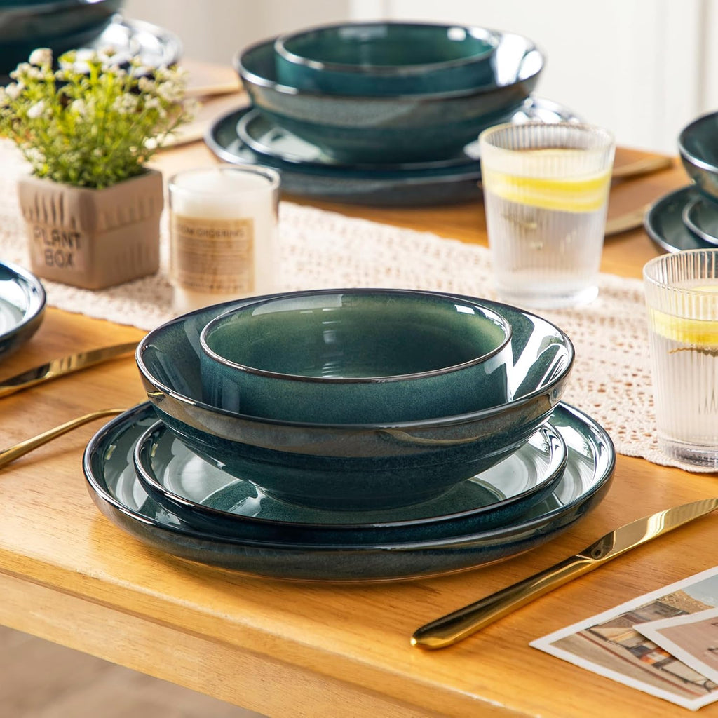 Starry Plates and Bowls Sets for 6, 24 Pieces Dinnerware Sets