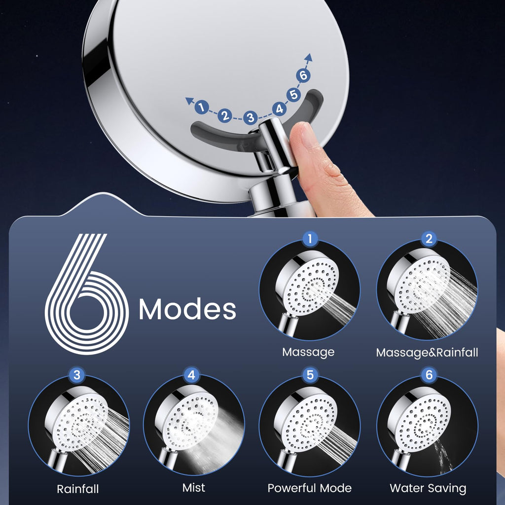 Filtered Shower Head with Handheld, High Pressure Shower Filter Head