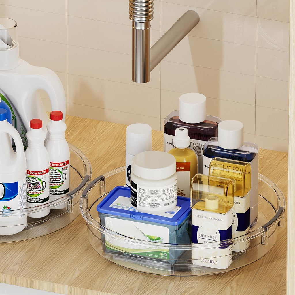 3 Pack Lazy Susan Organizer Turntable for Cabinet, 9.25'' 10.6'' 12''
