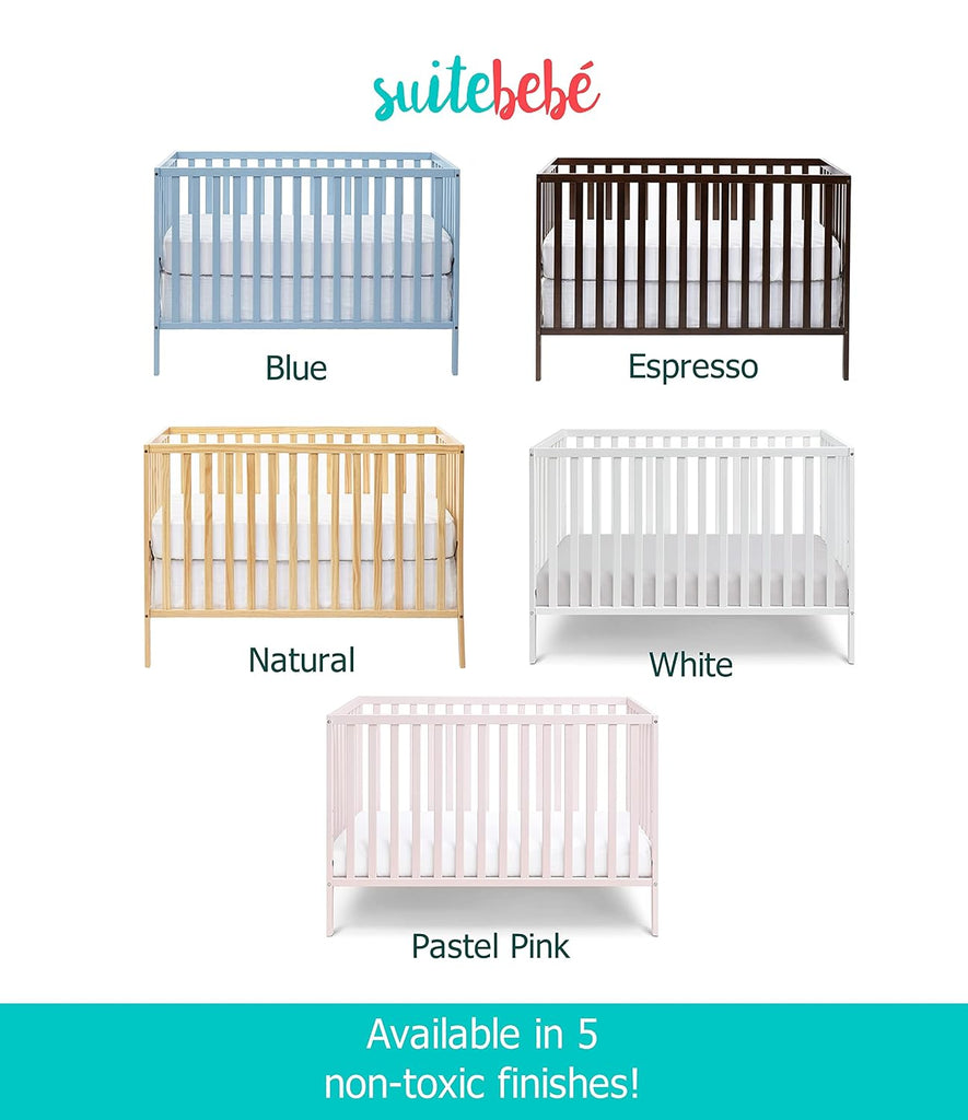 3 in 1 Convertible Baby Crib, White