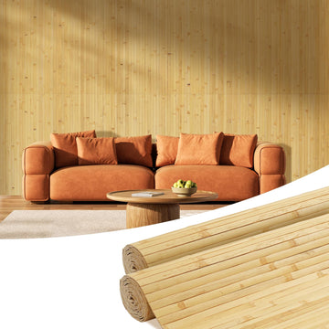 2 Pack 96x48 Inch Natural Bamboo Wall Panel