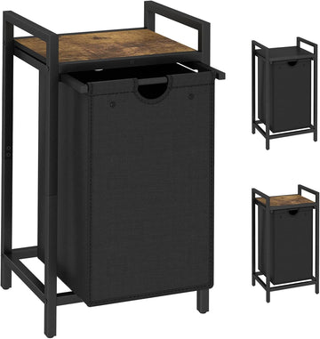 Laundry Hamper, Two-Color Laundry Basket with Removable Laundry Bag and Top Shelf, Clothes Hamper for Samll
