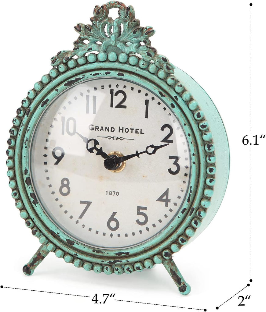 HOME Antique Table Clock Silent Non-Ticking