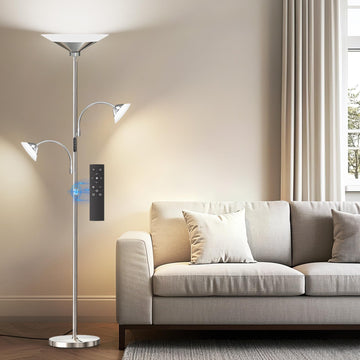 42W 3-Light Torchiere Floor Lamp, LED Tree Standing Lamp