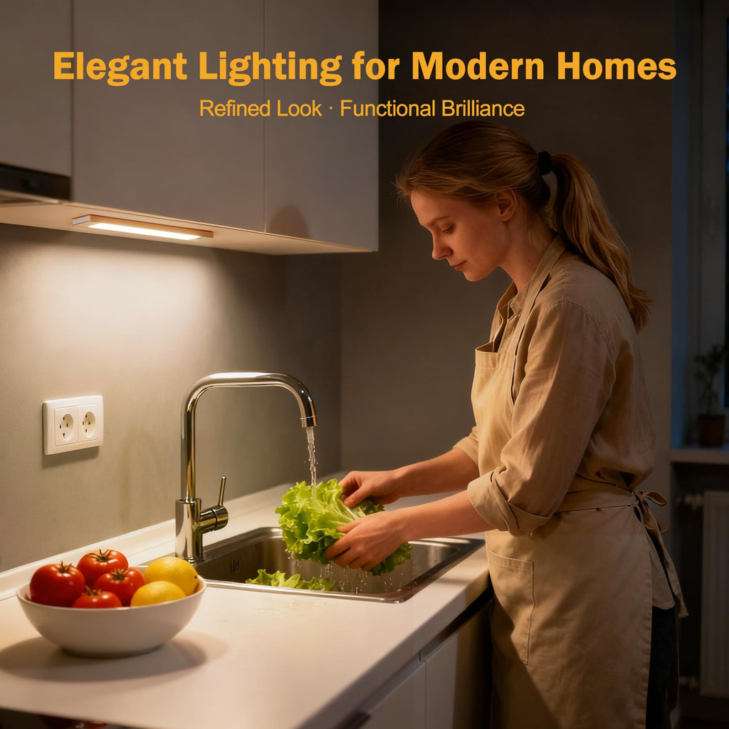 Motion Sensor Cabinet Light, Rechargeable, Dimmable, 2Pcs, 9in
